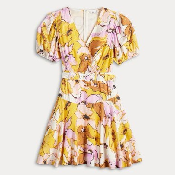 Nine West Yellow Ruffled Wrap Mini Dress - Picture 6 of 6